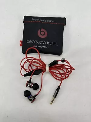 BEATS By Dre Monster Tour High Resolution In Ear Wired Earbuds Red ~ Work Great! • $39.99