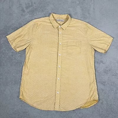 Outerknown Shirt Mens Extra Large Yellow Short Sleeve Button Up Preppy Casual • $24.99