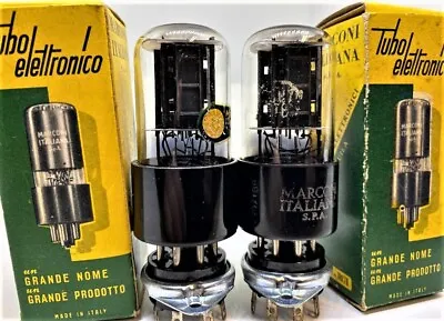 6sn7 B65 Tube Marconi Italy Preamp Tubes Valve Matched Pair 6sn7gt Vintage 1950s • $1999