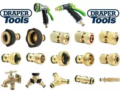 £8.49 • Buy Draper Garden Hose Pipe Brass Fitting Spray Gun Tap Connector 3/4  1/2  Fittings