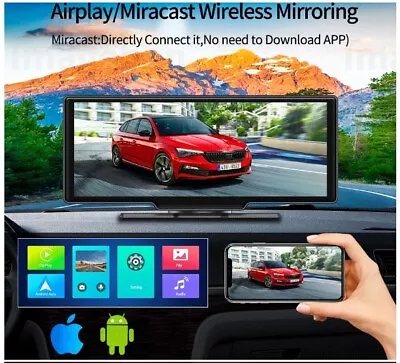 Touch Screen Dash Cam Wireless CarPlay Android Auto WIFI 4K UHD Car Recorder  • $50