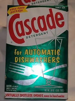 1* Vintage 1960s Cascade Dish Washer Detergent 50 Oz NOS Box Full Family Size • $49.99