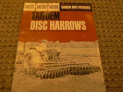 Massey Ferguson MF25 MF39 MF68 Tandem Disc Dealer's Brochure • $12.99