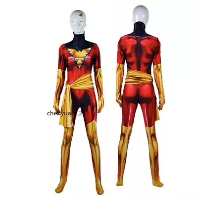 $41.57 • Buy Anime X-men Dark Phoenix Jean Grey Jumpsuit Red Cosplay Costume Halloween Outfit