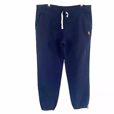 Polo Ralph Lauren Jogging Bottoms Navy M Mens Sweatpants Cuffed Drawstring • £22