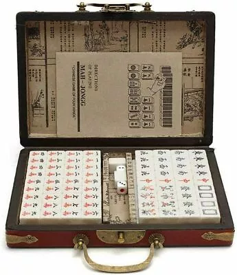Vintage Mahjong Rare 144 Tiles Mah-Jong Set Bamboo Piece W/ English Instructions • £24.99