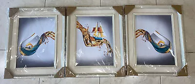 3 Pieces Canvas Wall Art Modern City Wine Prints Wall Decor Abstract - NEW • $50