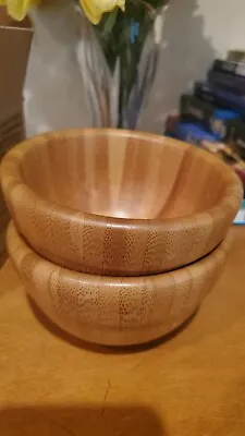 2 Pampered Chef Bamboo Snack Bowls #2296 2 3/4  Tall X 4 3/4  Wide • $9.95