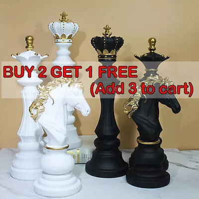 £10.07 • Buy Nordic Resin Chess Piece Sculpture Ornament Statue Home Office Decor Queen King`