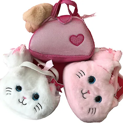 Pet In A Bag Soft Plush Handbag 8  Fluffy Carrier Bag With Plush Cat / Dog Girls • £15.99