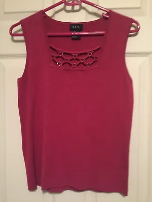 Women's RQT Raspberry Fucshia Knit Tank Sleeveless Sweater Shell Size M • $7