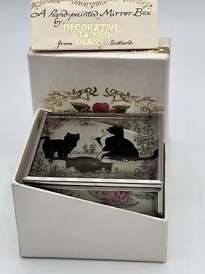 Hand-painted Cat Kittens Mirror Box Made In Scotland - Small Original Box Signed • $39.99
