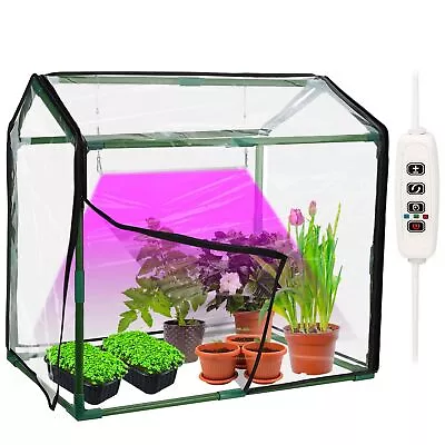 Indoor Mini Greenhouse With Grow LightPortable Green Houses With LEDs Grow L... • $63.47