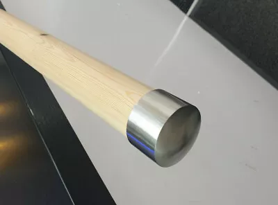 £18.99 • Buy 45mm Brushed Nickel End Caps Handrail, Mopstick Stainless Steel One Pair Stairs