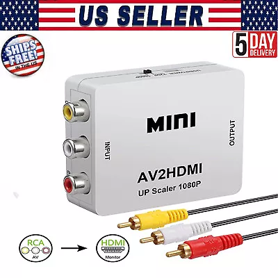 $6.50 • Buy RCA CVBS AV To HDMI 1080P Video Audio Composite Converter Mini Adapter HDTV/DVD