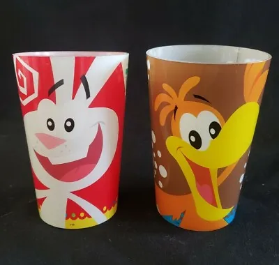 Pair Of General Mills Cocoa Puffs/Trix Cereal Plastic Tumblers In Spanish 2014 • $3