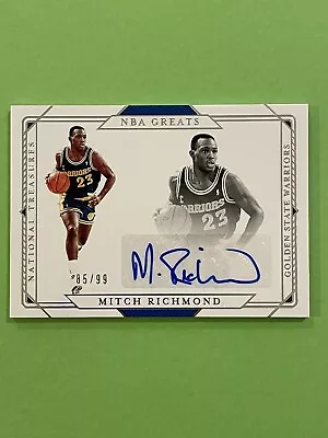 2020-21 Panini National Treasures Warriors Mitch Richmond NBA Greats Auto 85/99 • $1.45