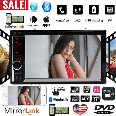 2Din 6.2  Car Stereo DVD Touchscreen HD Player Radio Headunit Mirrorlink For GPS • $82.30