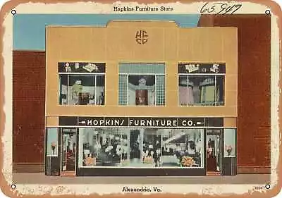 Metal Sign - Virginia Postcard - Hopkins Furniture Store Alexandria Va. • $18.66