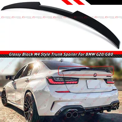 FOR 19-24 BMW G20 330i M340i M3 G80 GLOSS BLACK M4 STYLE HIGHKICK TRUNK SPOILER • $82.99