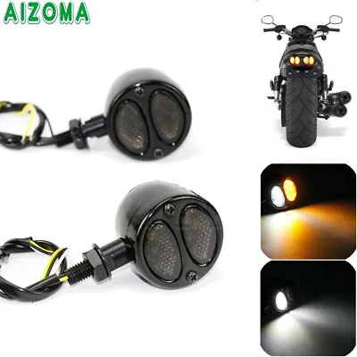 Motorcycle LED Turn Signal Brake Blinker Lights For Harley Dyna Chopper Bobber • $23.49