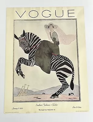 Vogue Magazine Cover From January 1926 • $16.36