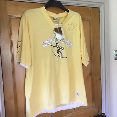 Men’s Ocean Pacific  Yellow White Brown  T-Shirt Size Large NWT • £20