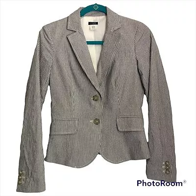 J. CREW Ladies SEERSUCKER Jacket Size 0 • $48.99