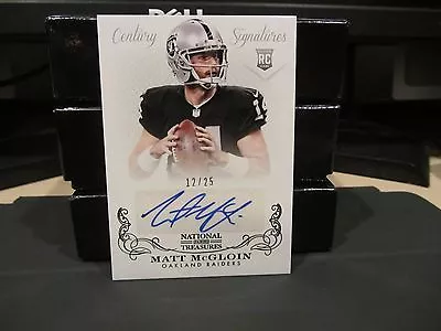 National Treasures Signatures Autograph Rookie Raiders Matt McGloin 12/25  2013 • $300