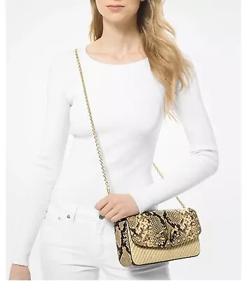 NWT Michael Kors Izzy Large Clutch Crossbody Convertible In Natural / Gold • $159