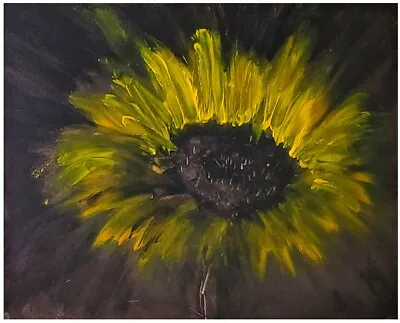 After Van Gogh Sunflower Painting Inspirational Art Canvas Signed M Kravt 11x14  • $99