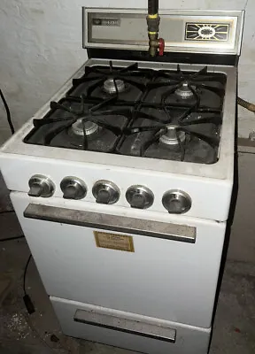 $100 • Buy Dixie Antique White Black Enamel Porcelain Gas Range Stove Oven  Grates Knobs