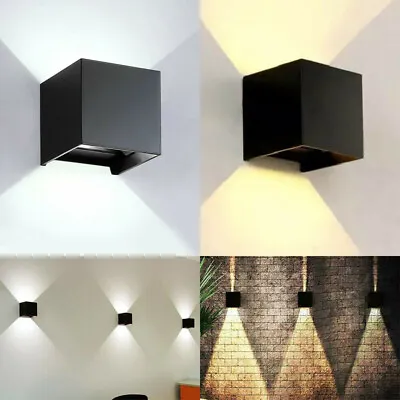 £12.59 • Buy Waterproof LED Wall Lights Up Down Cube Sconce Fixture Lighting In/Outdoor Lamp