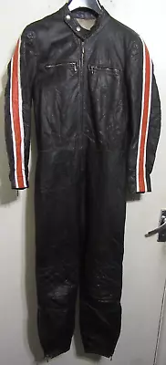 Vintage 70's German Leather Motorcycle Racing Suit Size Uk Xxs • $98.36