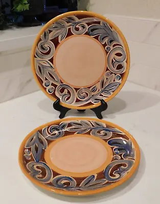CLOSE-OUT (2) Sil Vous Plait By Vicki Carroll Studio Dinner Plates 10 1/8 Inch • $32.50