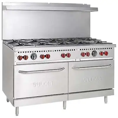 Vulcan Natural Gas 10 Burner 60  Range With 2 Standard Ovens - 340000 BTU • $4970