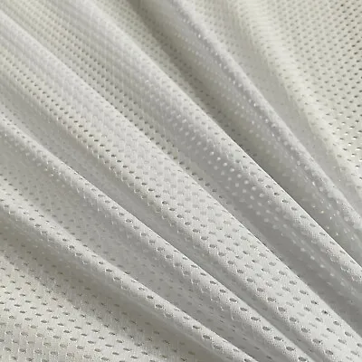 MESH FABRIC Airtex Sports Mesh Material Stretch Net Dress Shirt Lining Polyester • £6.99