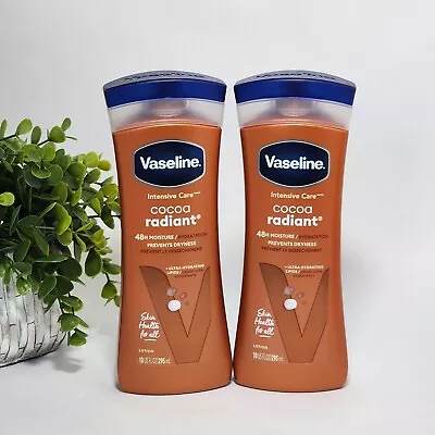 Vaseline Intensive Care Cocoa Radiant Lotion Cocoa Butter 2 Pack - 10 Fl Oz Each • $18.99