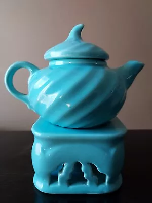 Vintage Camark Pottery Robin's Egg Blue Teapot And Warmer • $37