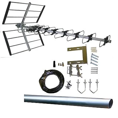 Digital TV Aerial Kit 48 Element HD Freeview Outdoor/loft 32 52 Arial Antenna • £37.99