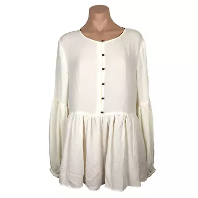 Banana Republic By Olivia Palermo Gathered Empire Blouse Ivory Size L Worn Once • £57.84