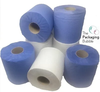 Blue White CentreFeed Rolls 2Ply Embossed Hand Towels Bulk Wipe 6090120150m • £289.99