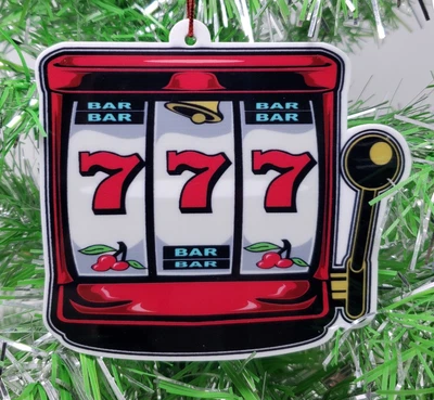 $7.99 • Buy Las Vegas Themed One Arm Bandit - SLOT MACHINE Christmas Ornament - 4  Tall NEW