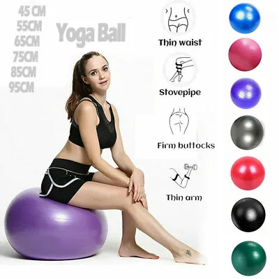 $12.98 • Buy Exercise Ball For Fitness Pilates Stability Balance Yoga Workout Anti Burst