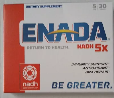 ENADA NADH 5X+ 5 Mg 30 LOZENGES EXP 10/25 FAST SHIP • $22.99