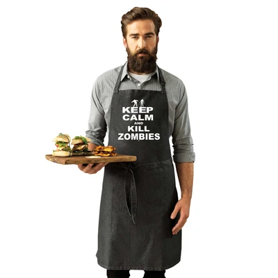 Keep Calm And Kill Zombies - Gift Funny Novelty Kitchen Apron Aprons • £8.95