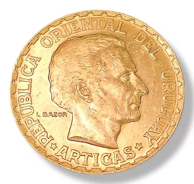 1930 Uruguay Gem BU 5 Pesos Gold Coin Constitutional Centennial--RARE .25 OZ • $619.95