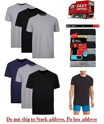 6 Pack Hanes Men's Value Pack Assorted T-Shirt Undershirts Size S-3XL NEW • $25.97