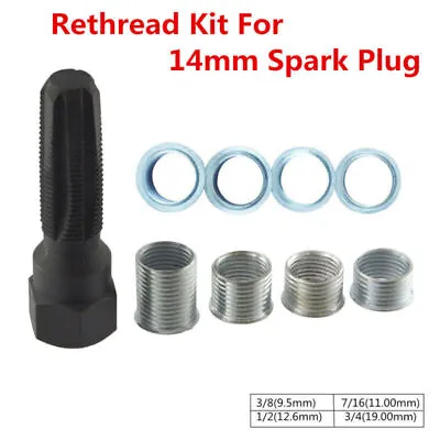 14mm Spark Plug Rethread Kit Cylinder Head Tap Thread Insert Reamer Repair Tool • $25.83