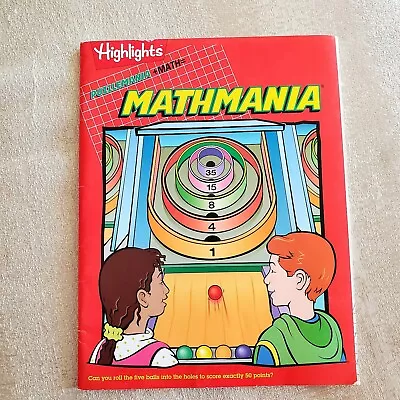 Highlights MATHMANIA Workbook Homeschool Math Puzzles 1999 Vintage • $6.97